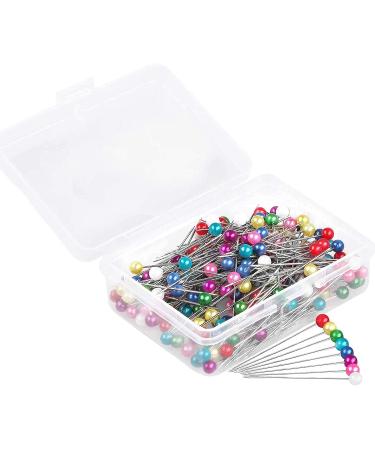 200 PCS Flat Head Pins Straight Pins Sewing Pins for Fabric Button Colored  Heads Quilting Pins Boxed for Sewing DIY (Assorted Colors) Mixed