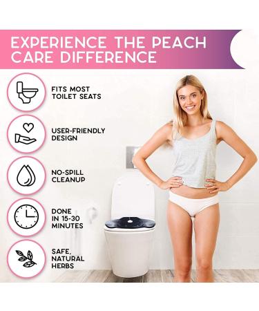 Peach Care Collapsible Sitz Bath Seat & Yoni Steam Herbs - Over Toilet Vaginal Bowl Steamer for Hemorrhoids & Postpartum Care - White Pink & Black - Buy Online on GoSupps.com