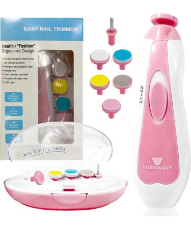 6-in-1 Baby Manicure Kit - Baby Nail Care Set with Clippers, Files, and Electric File Heads (Pink) - Buy Online on GoSupps.com