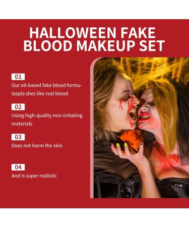 Buy Halloween Fake Blood Makeup Set | Washable Fake Blood Spray for Zombie Costumes & SFX Makeup International Shipping Available - Buy Online on GoSupps.com