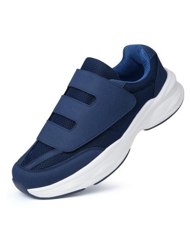 Ortho+rest Men Diabetic Walking Shoes Swollen Feet Shoe with Adjustable Closure 7 Navy