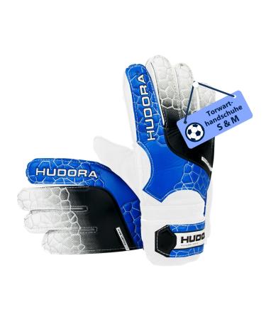 Hudora goalkeeper gloves - padded football goalkeeper gloves for children & adolescents in size S/M - goalkeeper gloves with foam back - football gloves with Velcro fastener S single