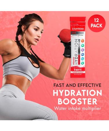 Hydration Powder Packets - Electrolyte Drink Mix with Vitamins C & D Naturally Flavored Strawberry 12 Servings - Fast Acting Hydration for International Shipping - Buy Online on GoSupps.com