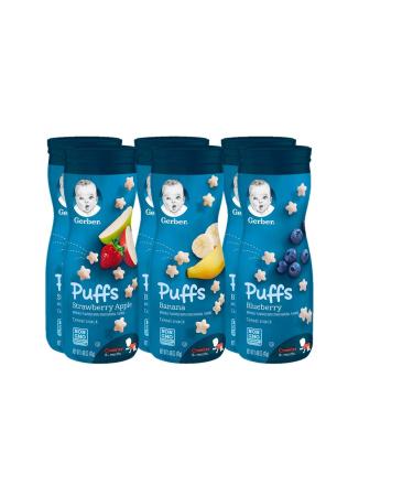 Gerber Graduates Puffs Cereal Snack, Assorted Flavors, 1.48 Ounce, 6 Count