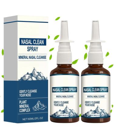 2PCS Iodine Nasal Spray Daily Nasal Cleanse & Care Mist Refreshes Nasal Passages Fine Mist Non-Medicated Nasal Spray for Dry Air Travel & Daily Care