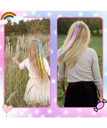 8 Pieces Hair Clips for Girls Animal Straight Rainbow Hair Extensions for Kids Little Girl Hair Clips Accessories for Girls Toddler Kids Ponytails Multicolor - Buy Online on GoSupps.com