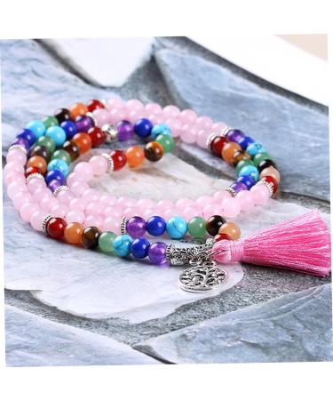 TENDYCOCO 1pc 108 Pink Crystal Bracelet Retro Chakra Mothers Day Jewelry Creative Bracelet Bohemian Feng Shui Beaded Friendship Bracelets Diamond Women's Unique Natural Stone Accessories - Buy Online on GoSupps.com