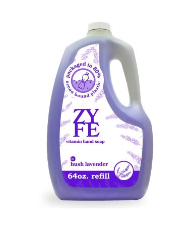 ZYFE Vitamin Hand Soap Refill | Liquid Hand Soap | Natural Plant Derived Moisturizing Handsoap with Essential Oil Fragrance Hush Lavendar | Soft Hand Wash for Kitchen & Bathroom | Lush Soft Soap 64oz Hush Lavendar 64 Oun...