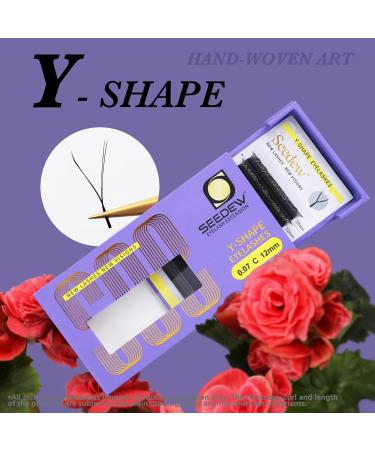 YY Lashes 0.05mm C/D Curl - 10/11/12mm Y Shape Eyelash Extensions | 2D 12 Rows Natural Soft Easy Application for Lash Artists - Salon Quality | International Shipping - Buy Online on GoSupps.com