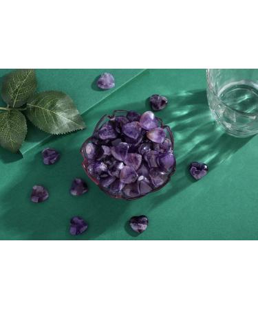 Amethyst Crystal Heart Stones - 20 Pcs Natural Healing Gemstones for Meditation and Balancing | XIANNVXI - Buy Online on GoSupps.com