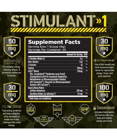 T6 Stimulant1 Pre Workout Powder - Taurine & Teacrine | 25 Servings for Energy & Focus - Buy Online on GoSupps.com