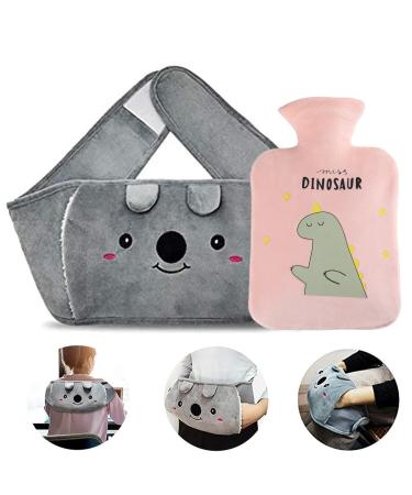 Heat bottle with cover hot water bottle with a soft waist cover heat bottle belt set hot water bag hot water bag hot water bottles comfort for the belly perfect Christmas gifts pink