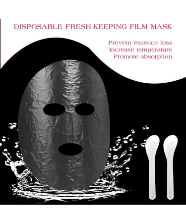 200 Sheets Disposable Facial Mask - Transparent Moisturizing Sheet Masks for Skin Care & DIY Spa - Plastic Wrap & Spatula Included - Buy Online on GoSupps.com