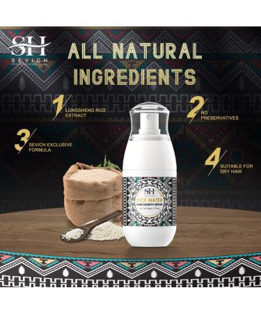 SEVICH Rice Water Hair Growth Spray with Olea Europaea Oil - 50ml | Natural Formula for Dry, Damaged Hair | Paraben-Free & Cruelty-Free - Buy Online on GoSupps.com