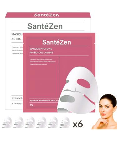 6 Masques Premium | Masque Collagene et Acide Hyaluronique | Masque collag ne Anti-Rides Anti Cernes | Masque visage Soins Hydratant Raffermissant Anti- ge | Peau Lisse et clatante