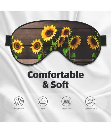 Three Sunflowers Wooden Sleep Mask | Adjustable Breathable & Fashionable Eye Mask for Comfortable Sleep | International Shipping Available - Buy Online on GoSupps.com