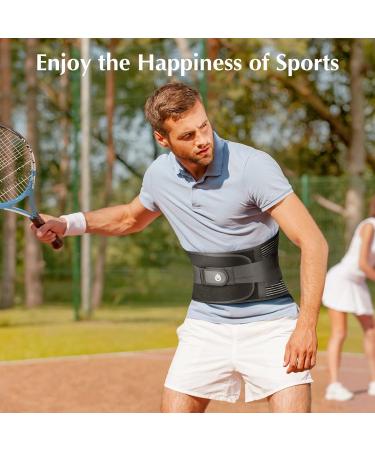 Utoo Back Brace for Low Back Pain with Removable Lumbar Pad Adjustable Women and Man Lumar Support Belt for Heavy Lifting Back Support Belt with 7 Stays to relief Sciatica Pain Herniated Disc Black-L - Buy Online on GoSupps.com