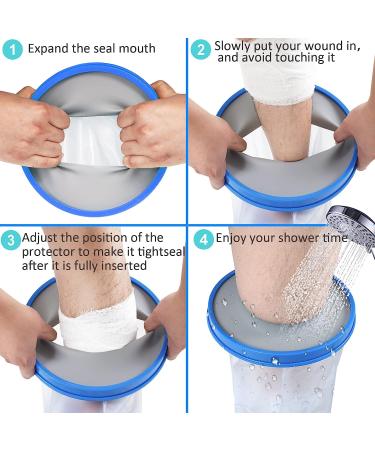 XL Waterproof Extra Wide Leg Cast Cover 26 Length - Adult Watertight Foot Wound Protector for Surgery & Burns - Reusable Shower & Bath Bag Boot - Buy Online on GoSupps.com