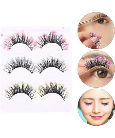 minkissy 3 Pairs Fake Eyelashes Fluffy Eyelashes Extensions Glitter Eyelashes Makeup Supplies for Women Girls - Buy Online on GoSupps.com