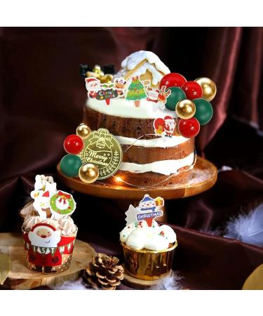 GULELAYAR 70PCS Christmas Cupcake Toppers Santa Claus Reindeer Snowman Cake Topper DIY Cake Insert Topper Christmas Toothpick Flags Cake Decorations for Christmas Party Holiday Supplies (B) - Buy Online on GoSupps.com