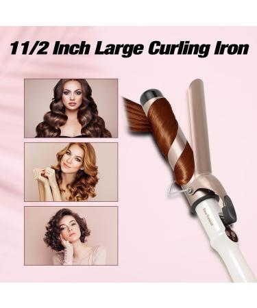 Ten-Tatent 38mm Ceramic Tourmaline Curling Tongs | Dual Voltage Curling Iron for Long & Short Hair | Adjustable Heat Settings | White - Buy Online on GoSupps.com