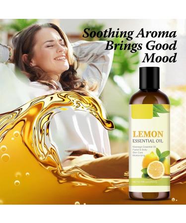 Lemon Essential Oil Organic Lemon Oil Essential Oils for Skin & Hair Care Beauty DIY Massage Aromatherapy Diffuser Peaceful Sleep Environment Soothes Skin & Relaxes Mind Gifts for Women 6.76Fl.Oz - Buy Online on GoSupps.com