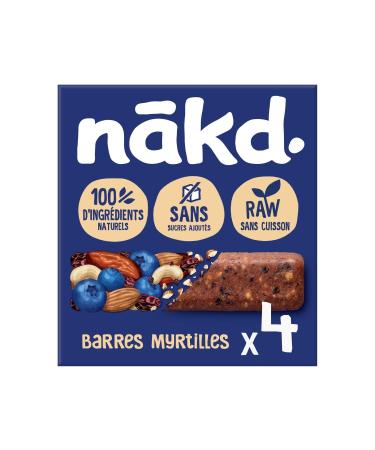 NAKD Barres Gourmandes Myrtille Muffin Sans Gluten Saveur Naturelle et Moelleuse (Bo te 140g) - Lot de 3 - vendu par Lot
