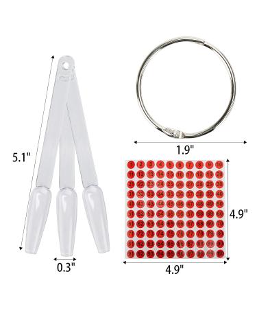 300 Pcs Nail Swatch Sticks with Number Stickers - Clear Fan-shaped Display for Nail Polish Color Samples - Practice Nails Sticks with Ring for Home DIY - Buy Online on GoSupps.com
