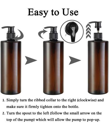 Yalbdopo 2PCS 500ml/17oz Empty Refill Plastic Lotion Cream Black/White Pump Packing Bottles Shampoo Body Washing Shower Gel Storage Holder Container Toiletries Liquid Vial Jars (Brown) - Buy Online on GoSupps.com