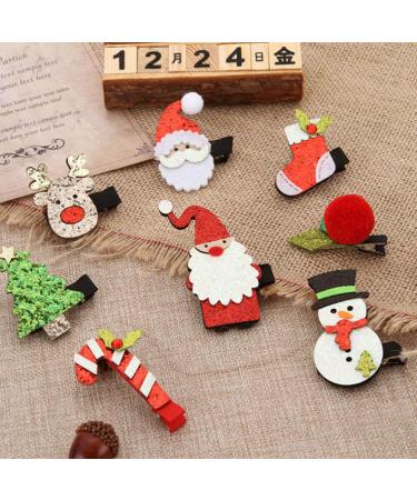 Shop Lurrose 16 PCS Christmas Hair Clips - Reindeer Santa & Glitter Clips for Girls & Ladies - Holiday Hair Accessories - Buy Online on GoSupps.com