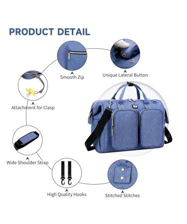 Pomelo Waterproof Diaper Bag with Stroller Hooks & Adjustable Strap | Blue Violet Multifunctional Travel Bag for Baby On-The-Go - Buy Online on GoSupps.com
