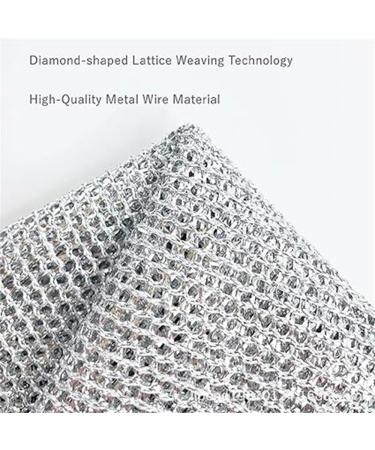 Probablei Multipurpose Wire Miracle Cleaning Cloths Double Layer Thickening Non-Scratch Stainless Wire Dishcloth (10PCS 20 x 20 cm) 10pcs 20 x 20 cm - Buy Online on GoSupps.com