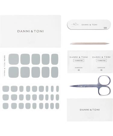 Danni & Toni Half Hardened Gel Nail Foils (Magdalena) - Gray Glossy Monochrome Pedicure Wraps | 37 Nail Stickers for Stunning Toes - Buy Online on GoSupps.com