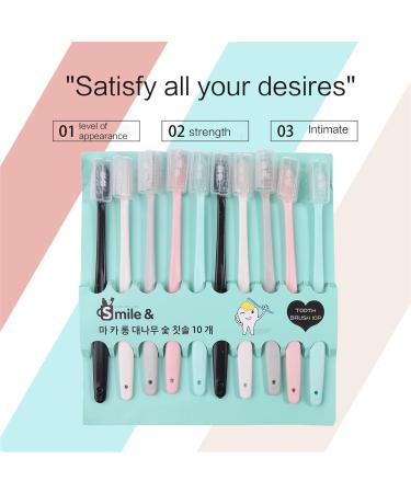 Macaron Toothbrushes for Adults & Kids - Soft Bristles Family Set Travel-Friendly 10 Pieces with Protective Cover - Buy Online on GoSupps.com