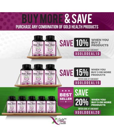 Premium Organic Beet Root Powder 1350mg - 200 Veggie Caps | Nitric Oxide Superfood Supplement with Black Pepper for Circulation, Heart Health & Athletic Performance - Buy Online on GoSupps.com