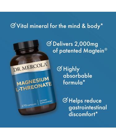 Dr. Mercola Magnesium L-Threonate & Calcium with D3 & K2 | 90 Servings | Bone Health Dietary Supplement | Non-GMO - Buy Online on GoSupps.com