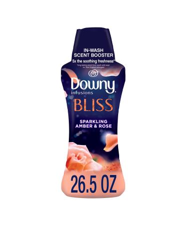 Downy Infusions Laundry Scent Booster Beads for Washer, Bliss, Sparkling Amber & Rose, 26.5 oz Scent Booster Beads, 26.5 Oz