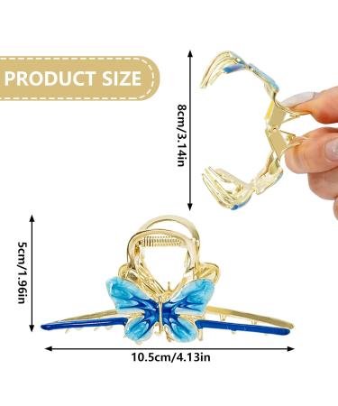 Whaline 6Pcs Large Butterfly Hair Claw Clips - Colorful Non-Slip Hair Claws for Women Girls - Strong Spring Hair Clips for Long Thick Thin Curly Hair - Buy Online on GoSupps.com