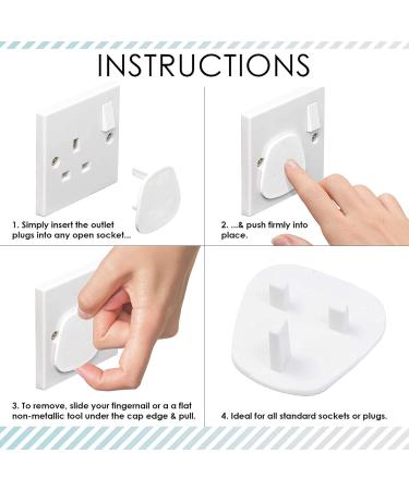 8 Safety Socket Covers Perfect for Home Proofing from Curious Minds White Plug Covers Child Proof Plug Socket Protectors Guards Electrical Outlets Very Difficult for Your Child to Remove - Buy Online on GoSupps.com