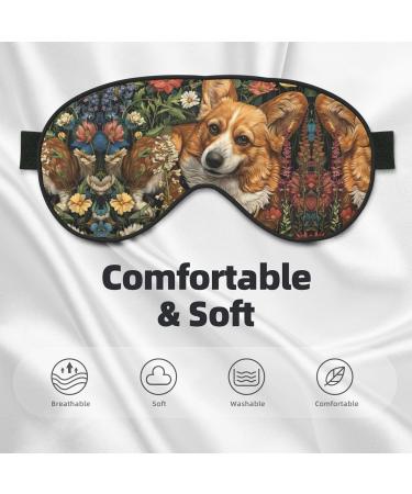 Corgi Floral Spring Garden Double-Sided Eye Mask | Soft & Light Blocking for Enhanced Sleep Quality - Shop Now - Buy Online on GoSupps.com