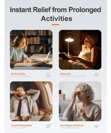 Cordless Heated Eye Mask - Birthday Gift for Migraines, Eye Strain, Dark Circles - Relaxing Heat Therapy for Wife/Man - Dry Eye Relief - Buy Online on GoSupps.com