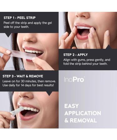 InoPro Natural Teeth Whitening Strips Kit 21 Treatments - Sensitive Teeth Whitener Peroxide Free with Papain Bromelain Coconut Oil White Strips for Teeth Whitening (42 Strips) 42 Count (Pack of 1) - Buy Online on GoSupps.com