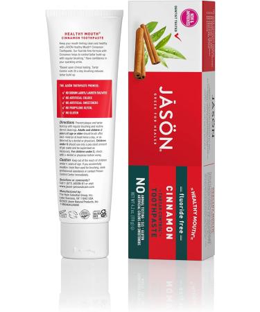Jason Tartar Control Fluoride-Free Toothpaste with Tea Tree Oil & Cinnamon 4.2 Oz - Buy Online on GoSupps.com
