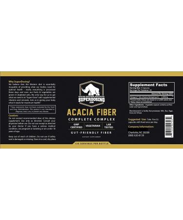SuperDosing Organic Acacia Senegal Fiber Capsules 300pk | Vegan Prebiotic Supplement - Buy Online on GoSupps.com