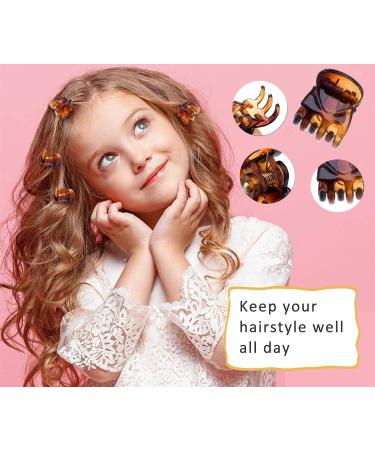 Zhjuju Mini Hair Clips - 24 Pcs Plastic Orchid Clips for Women & Girls - 1.5 cm Black & Brown - Buy Online on GoSupps.com