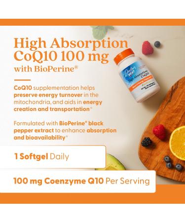 Doctor's Best High Absorption CoQ10 100mg | Gluten-Free | Heart Health & Energy | 120 Capsules - Buy Online on GoSupps.com