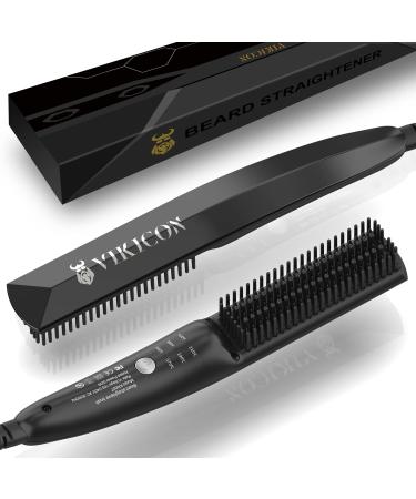 Vikicon beard gladed for men mini electric beard smooth iron 30s quickly heated brush comb ionic hair straightener smoothing for the styling of long and short beard black - Buy Online on GoSupps.com