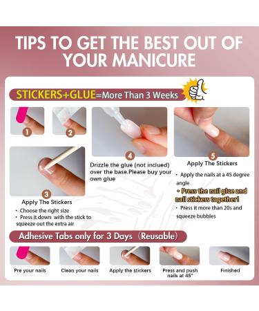 Buy KQueenest Ombre Pink Press On Nails | Short & Medium Square Gel Glue Nails | French Style Thick Acrylic Nails for Women - Perfect for Daily Wear & Events - Buy Online on GoSupps.com