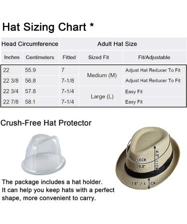 Beige Mens Straw Fedora Hat | Trilby Sun Panama Wool Hat | Size 7 1/4 (58cm) - Buy Online on GoSupps.com