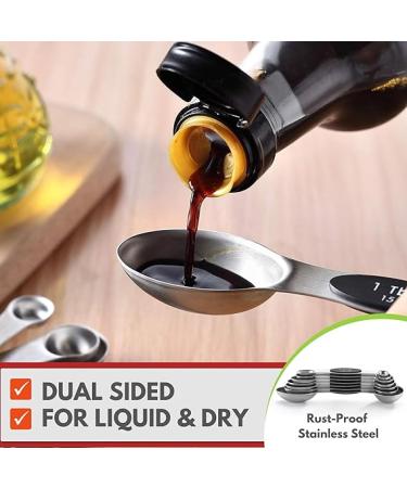 Spring Chef Magnetic Measuring Spoons Set - Heavy Duty Stainless Steel - BPA Free - Black - Set of 8 with Leveler - Buy Online on GoSupps.com